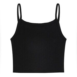 Cou Cou Black Pointelle Tank